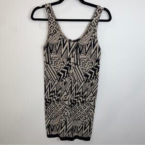 Guess Tan and Black Aztec Tribal sleeveless tank mini dress Size Medium/Large